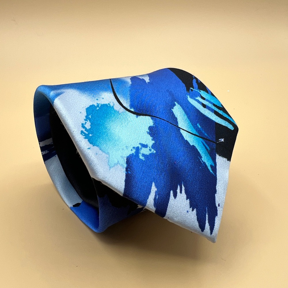 Jerry Garcia Film Noir Collection 62 Blue Abstract Silk Necktie Mens Tie